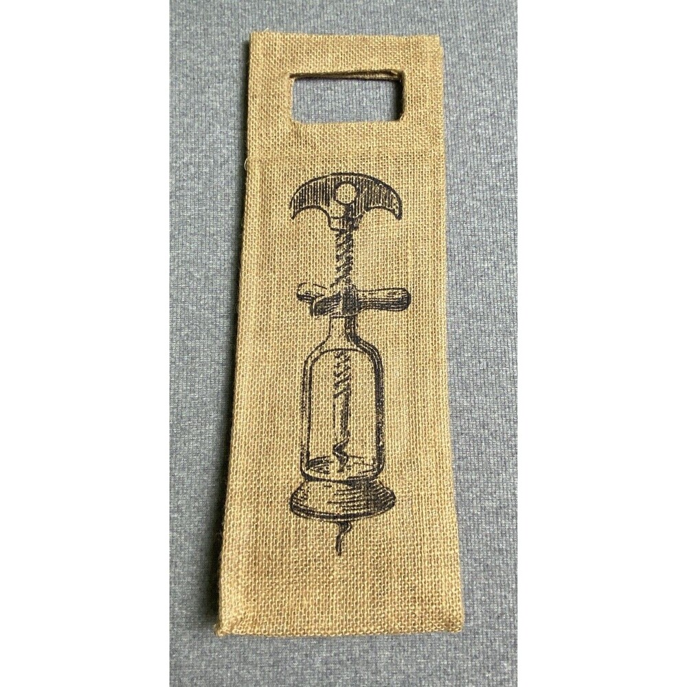 Trader Joe's Burlap Wine Bottle Gift Bag 5”x15”x5”